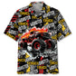 Monster Truck Fire Hawaiian Shirt For Racing Fans, Summer Outings, And Relaxed Vacation Wear
