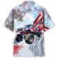 American Monster Truck Hawaiian Shirt For Island Vacations, Resort Wear, And Relaxed Seasonal Style