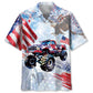American Monster Truck Hawaiian Shirt For Island Vacations, Resort Wear, And Relaxed Seasonal Style