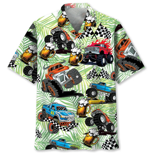 Monster Trucker And Refreshment Hawaiian Shirt For Casual Weekend And Outdoor Comfort