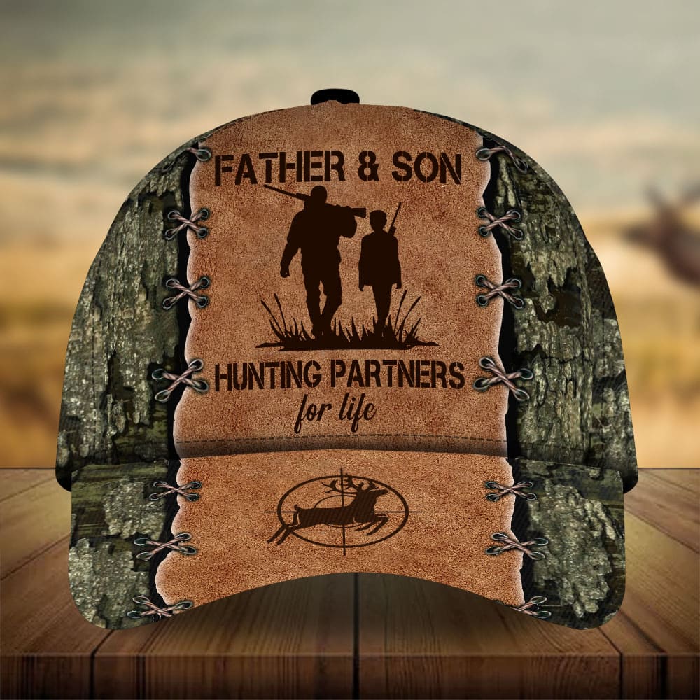 Father And Son Hunting Personalized Classic Cap For Vacations Festivals Parties And Everyday Outfits
