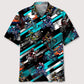 Abstract Colorful Motocross Hawaiian Shirt For Tropical Holidays, Outdoor Gatherings, And Everyday Comfort