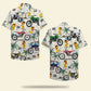 Island Summer Motocross Duck Aloha Dirt Bike Fancy Hawaiian Shirt For Summer Vacation, Beach Travel, And Casual Wear