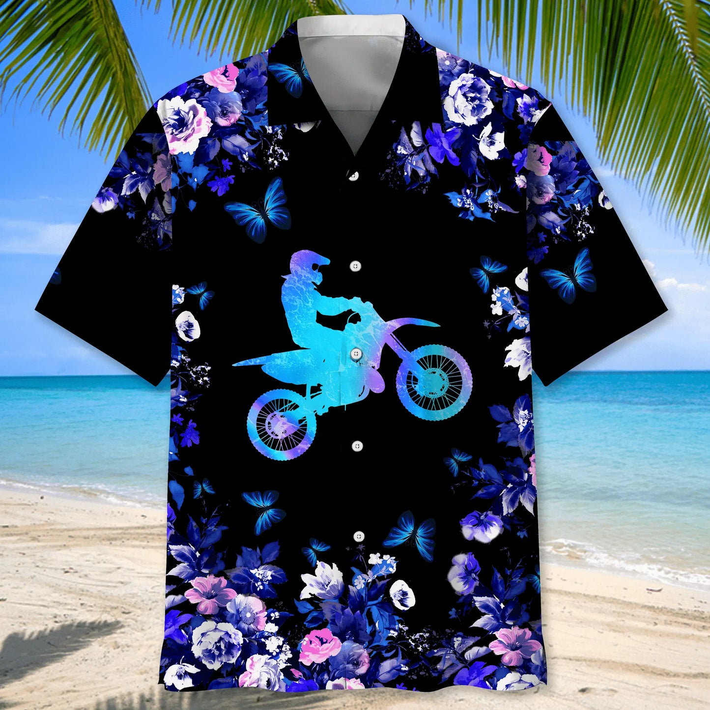 Motocross Nature Hawaiian Shirt For Coastal Travel, Casual Events, And Comfortable Summer Wear