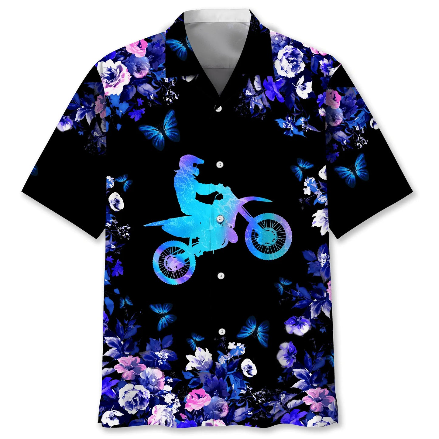 Motocross Nature Hawaiian Shirt For Coastal Travel, Casual Events, And Comfortable Summer Wear