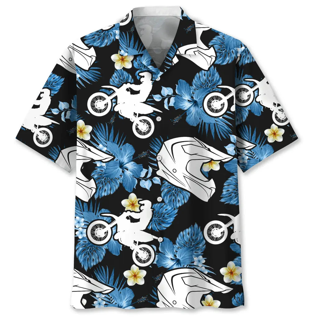 Motocross Nature Hawaiian Shirt For Island Vacations, Resort Wear, And Relaxed Seasonal Style