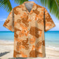 Tropical Motocross Orange Hawaiian Shirt For Coastal Travel, Casual Events, And Comfortable Summer Wear