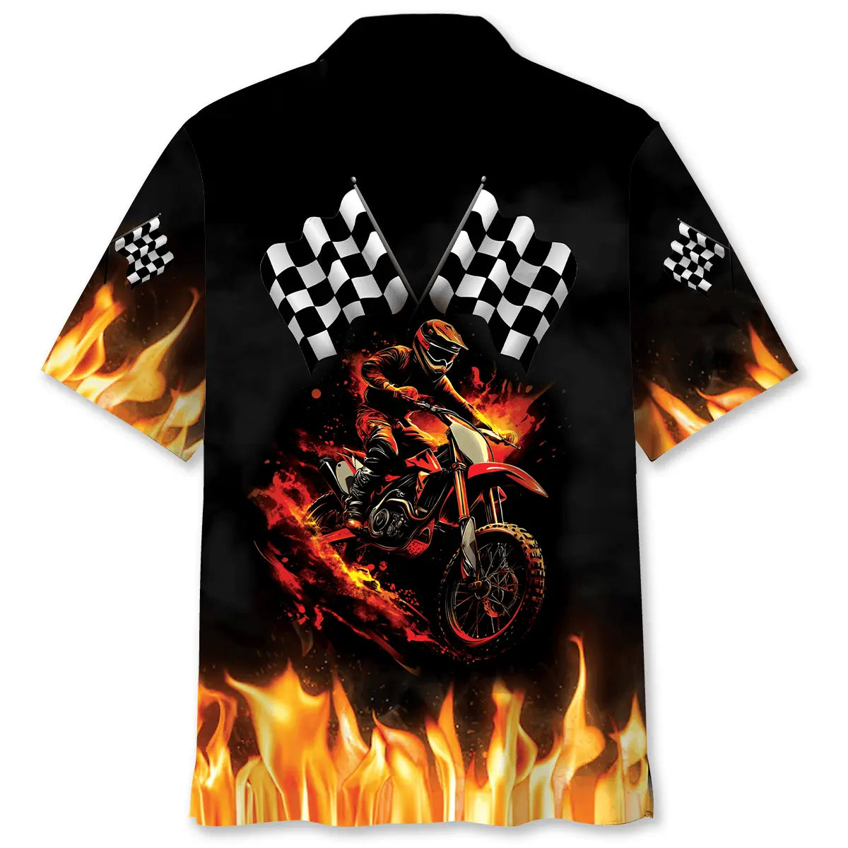Motocross Racing Fire Hawaiian Shirt