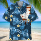 American Tropical Motocross Blue Hawaiian Shirt For Heritage Inspired Events, Beach Travel, And Thoughtful Gifting
