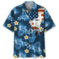 American Tropical Motocross Blue Hawaiian Shirt For Heritage Inspired Events, Beach Travel, And Thoughtful Gifting
