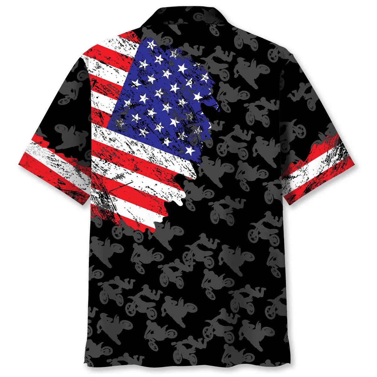 American Motocross Hawaiian Shirt For Summer Vacation, Beach Travel, And Casual Wear