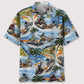 Vintage Motocross Hawaiian Shirt For Automotive Enthusiasts, Coastal Trips, And Casual Warm Weather Style