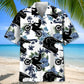 Motocross White Nature Hawaiian Shirt For Coastal Travel, Casual Events, And Comfortable Summer Wear