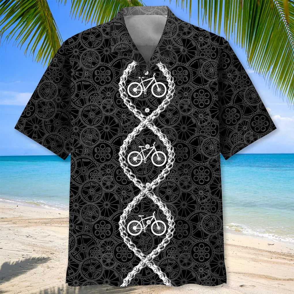 Mountain Bike DNA Hawaiian Shirt For Beach Days, Summer Outings, And Thoughtful Gift Giving