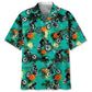 Tropical Mountain Bike Green Hawaiian Shirt For Tropical Holidays, Resort Trips, And Relaxed Coastal Style