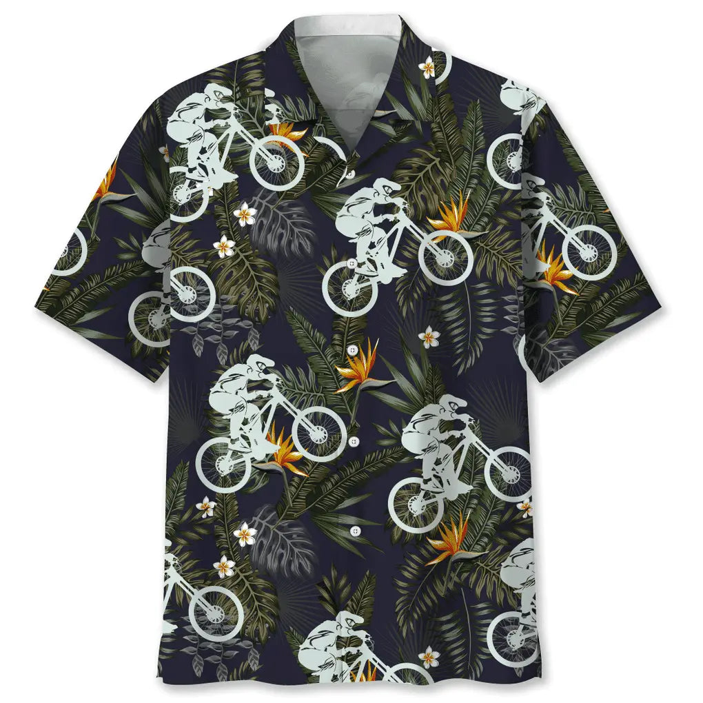Mountain Bike Nature Hawaiian Shirt For Beach Days, Summer Outings, And Thoughtful Gift Giving