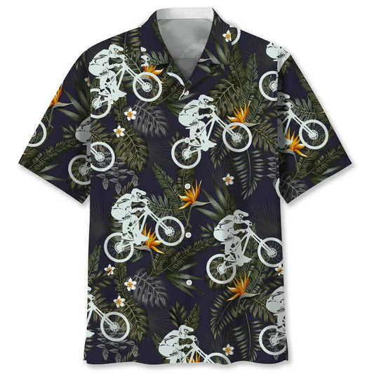 Mountain Bike Nature Hawaiian Shirt For Beach Days, Summer Outings, And Thoughtful Gift Giving