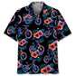 Mountain Bike Hibiscus Hologram Hawaiian Shirt For Summer Vacation, Beach Travel, And Casual Wear