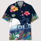 Tropical Mountain Bike Hawaiian Shirt For Summer Vacation, Beach Travel, And Casual Wear