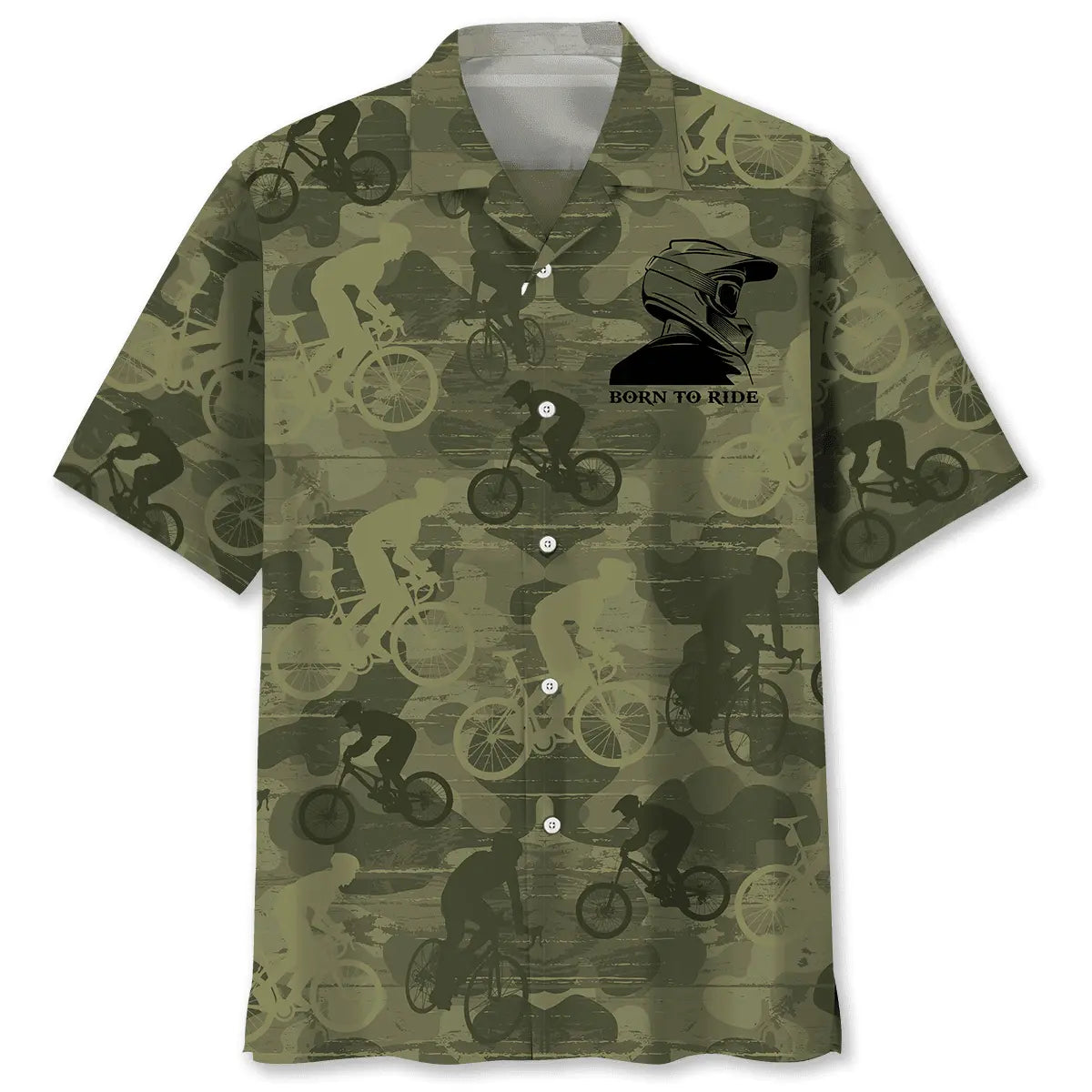 Mountain Bike Ride Hawaiian Shirt For Island Vacations, Resort Wear, And Relaxed Seasonal Style