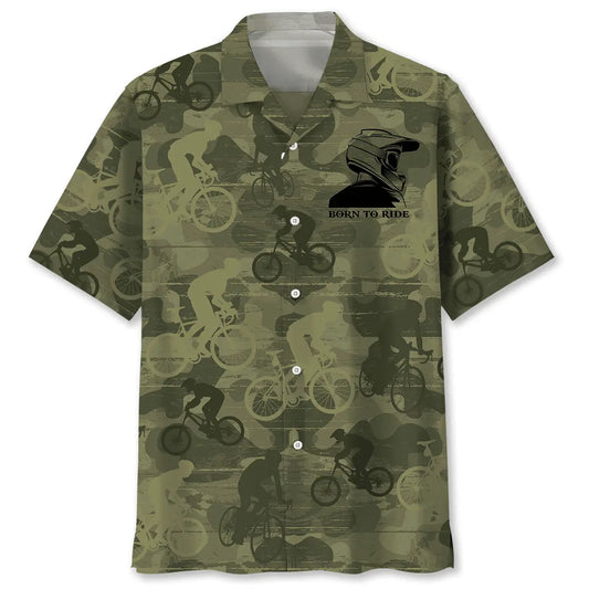 Mountain Bike Ride Hawaiian Shirt For Island Vacations, Resort Wear, And Relaxed Seasonal Style