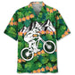 Tropical Mountain Bike Hawaiian Shirt For Coastal Travel, Casual Events, And Comfortable Summer Wear