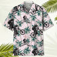 Tropical Mountain Bike Pink Hawaiian Shirt For Resort Trips, Coastal Parties, And Warm Weather Style