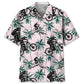 Tropical Mountain Bike Pink Hawaiian Shirt For Resort Trips, Coastal Parties, And Warm Weather Style