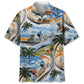 Vintage Mountain Bike Hawaiian Shirt For Summer Vacation, Beach Travel, And Casual Wear
