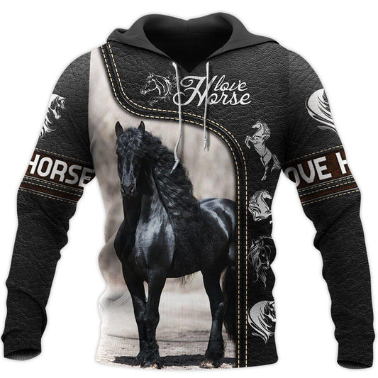 Vibrant Love Horse Hoodie For Country Outings Travel Days And Relaxed Streetwear