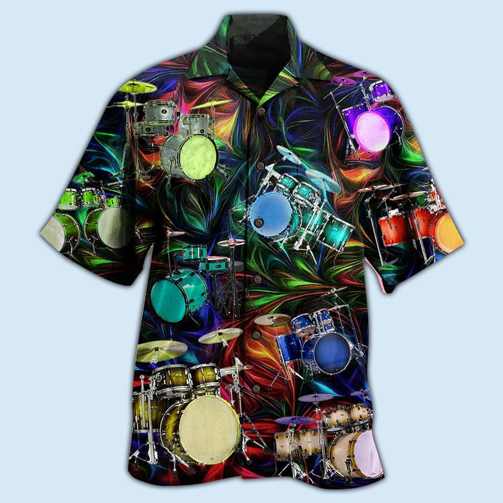 Drum Amazing Music Hawaiian Shirt Artwork Detail For Resort Trips And Outdoor Activities