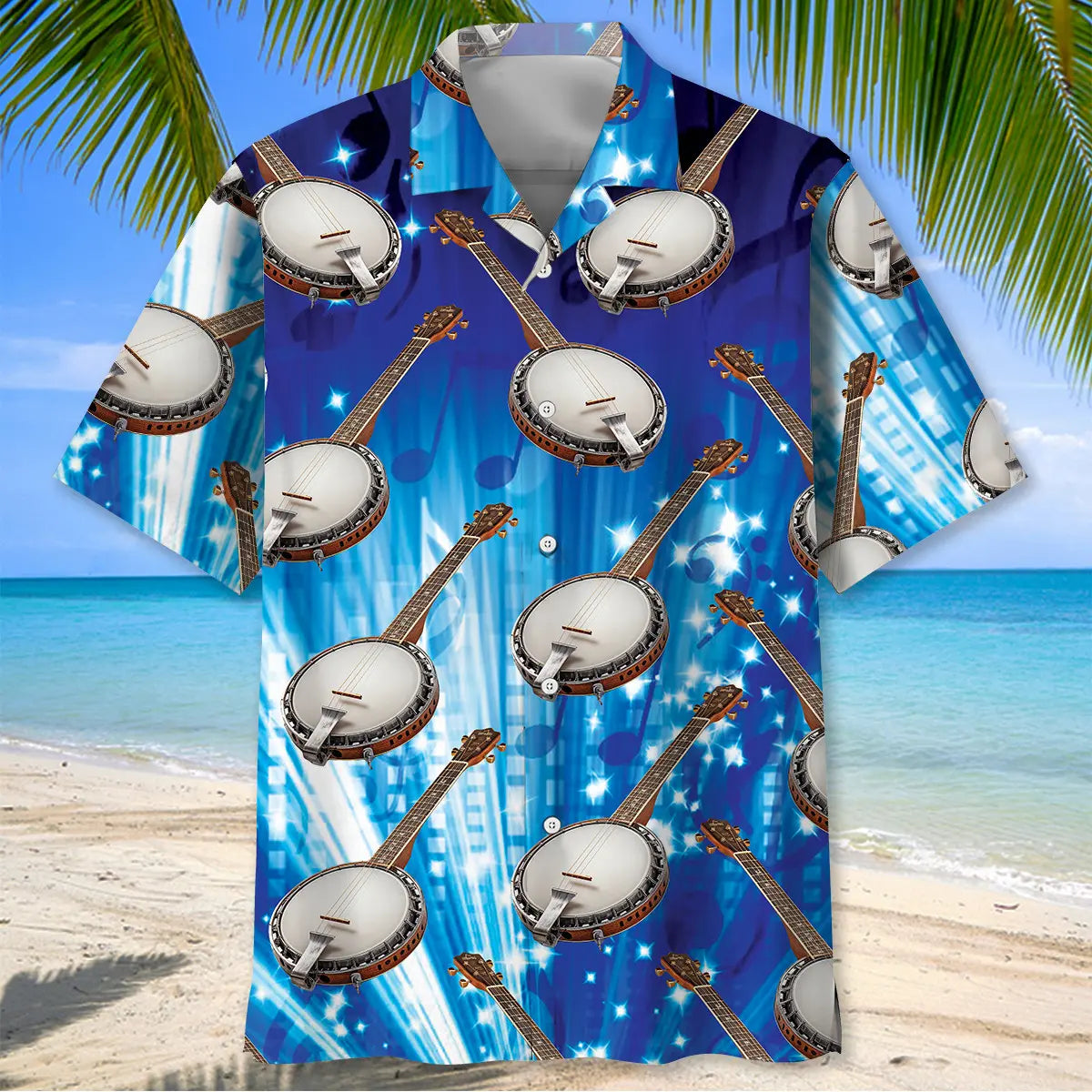Music Banjo Blue Hawaiian Shirt