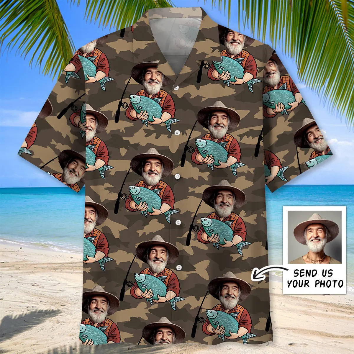 Biggest Catch Fishing Personalized Photo Hawaiian Shirt For Summer Vacation, Beach Travel, And Casual Wear