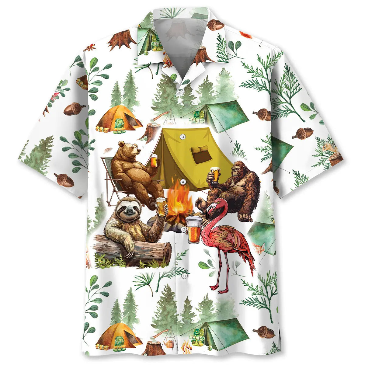 Camping Friends Humor Hawaiian Shirt For Island Vacations, Resort Wear, And Relaxed Seasonal Style