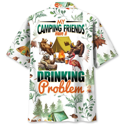Camping Friends Humor Hawaiian Shirt For Island Vacations, Resort Wear, And Relaxed Seasonal Style