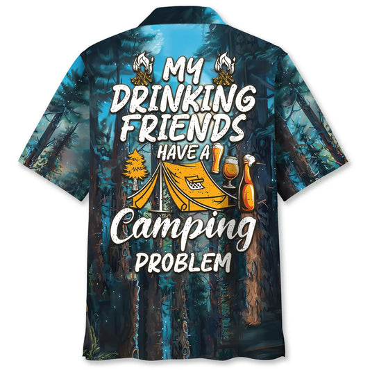 Camping Friends Humor Hawaiian Shirt For Summer Vacation, Beach Travel, And Casual Wear