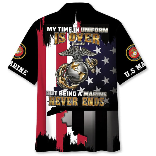 Military Veteran Retirement Hawaiian Shirt For Warm Weather Outing, Weekend Escape, And Summer Event Style