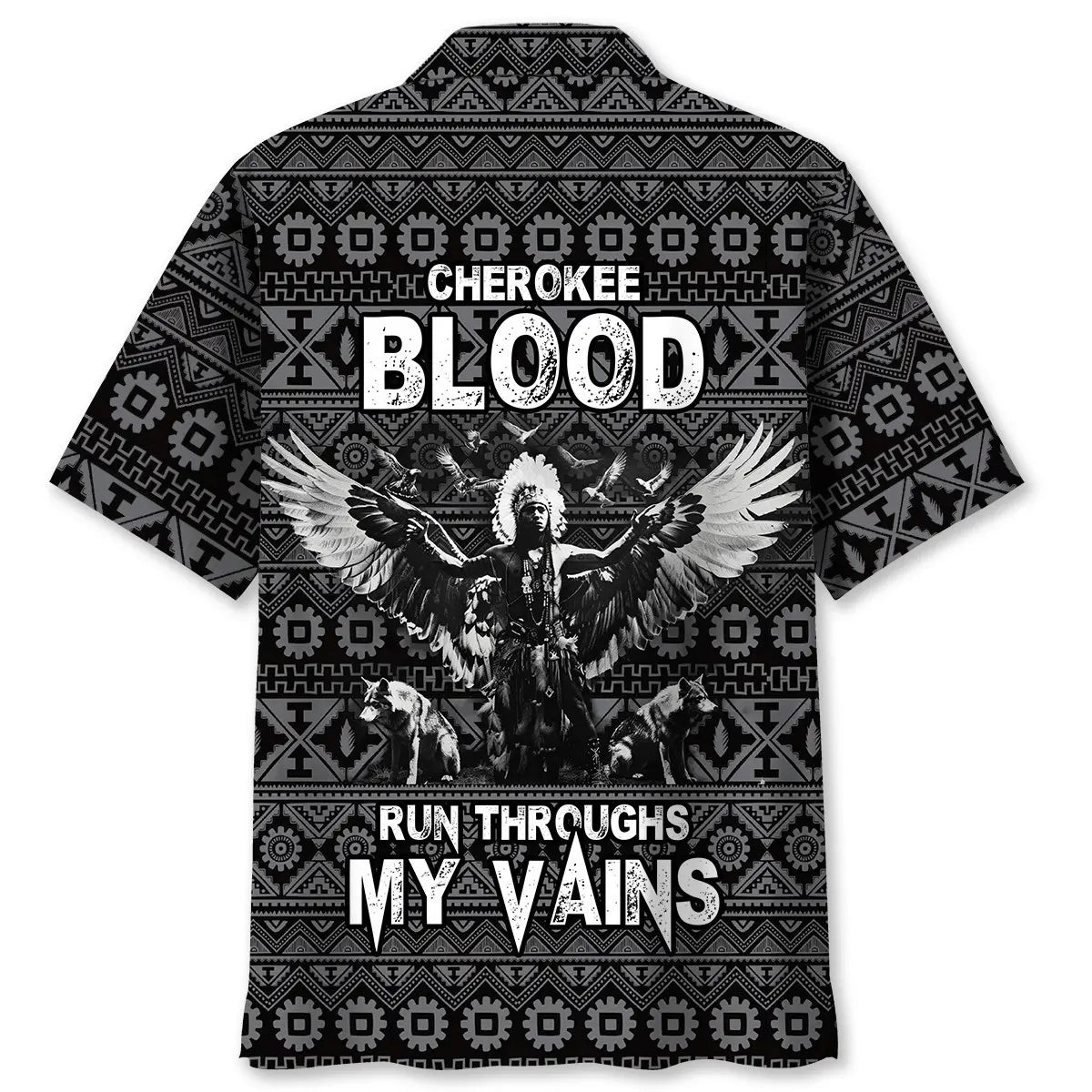 Indigenous Heritage Pattern Hawaiian Shirt For Summer Vacation, Beach Travel, And Casual Wear