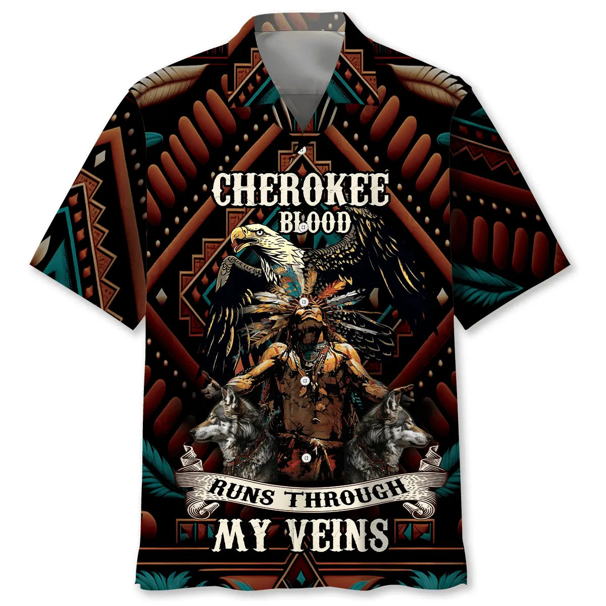 Indigenous Heritage Pattern Hawaiian Shirt For Coastal Travel, Casual Events, And Comfortable Summer Wear