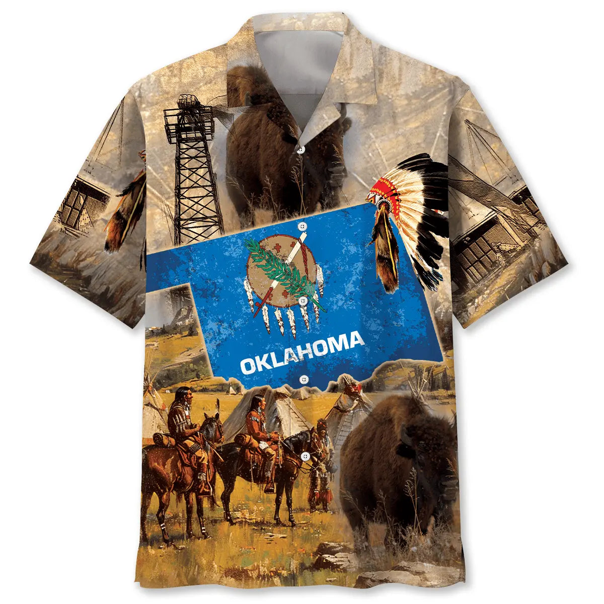 Native Oklahoma Proud Hawaiian Shirt For Family Vacation, Weekend Escape, And Relaxed Summer Style