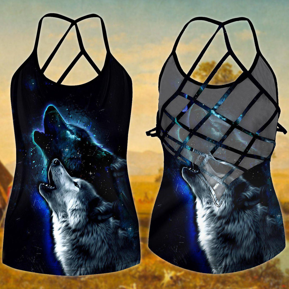 Native Wolf Moon Love Hollow Tank Top For Yoga Workouts And Festival Wear