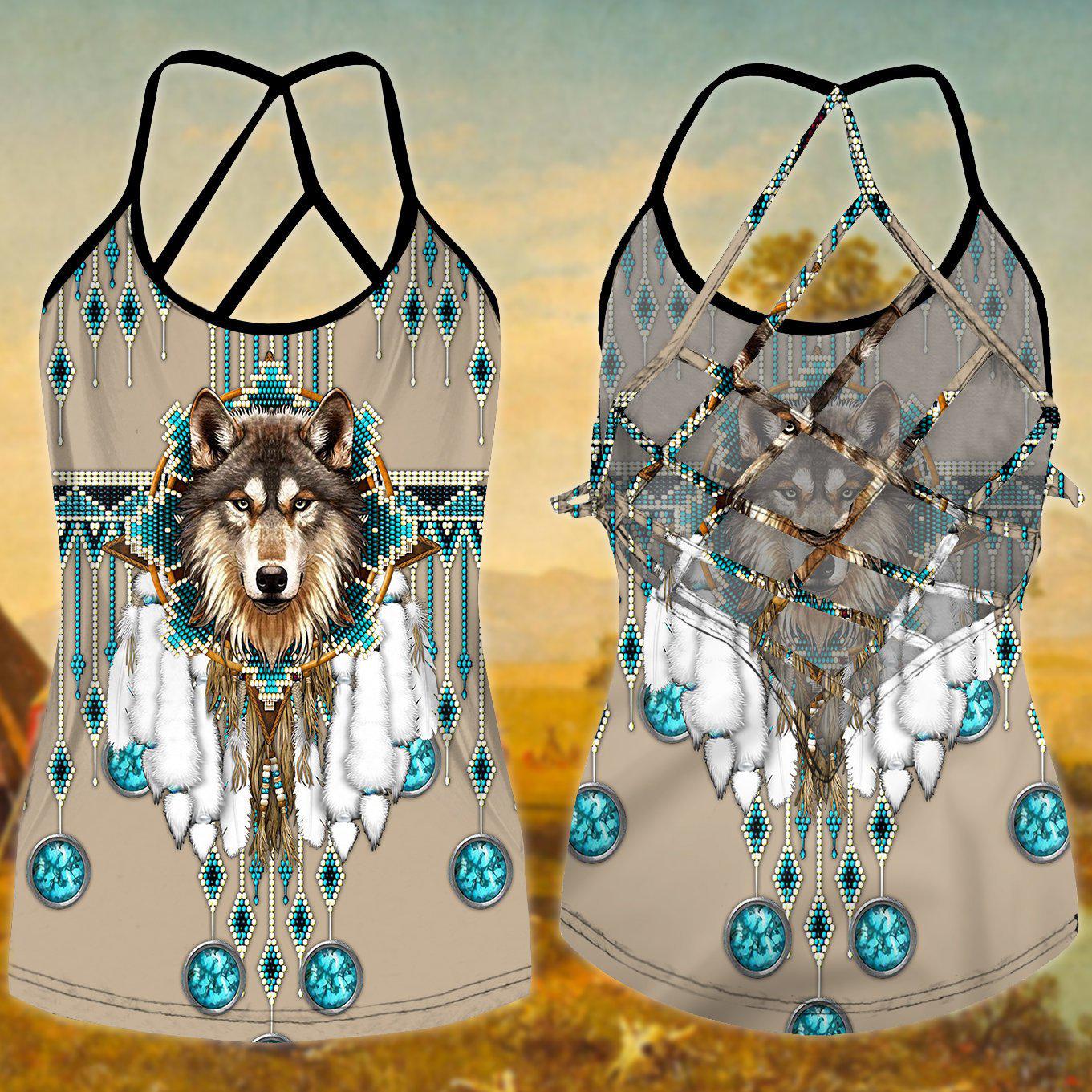 Native Wolf Dreamer Hollow Tank Top For Yoga Workouts And Casual Wear