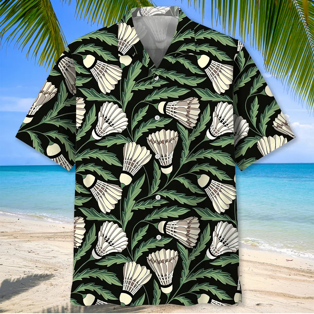 Nature Badminton Hawaiian Shirt For Summer Vacation, Beach Travel, And Casual Wear