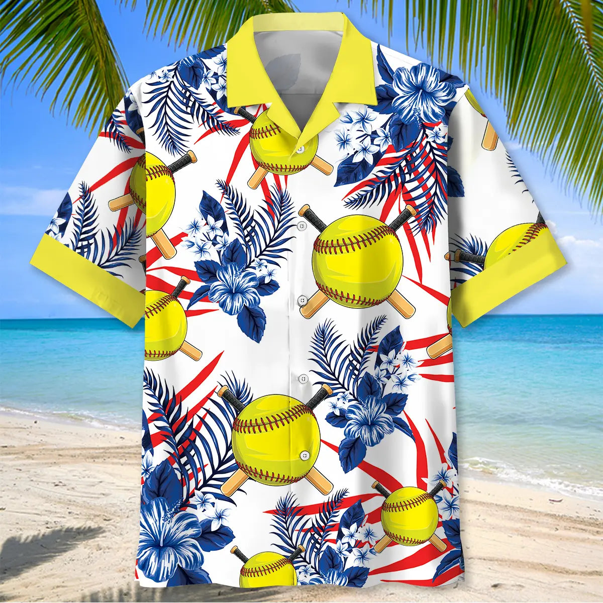 Nature Softball Hawaiian Shirt For Summer Vacation, Beach Travel, And Casual Wear