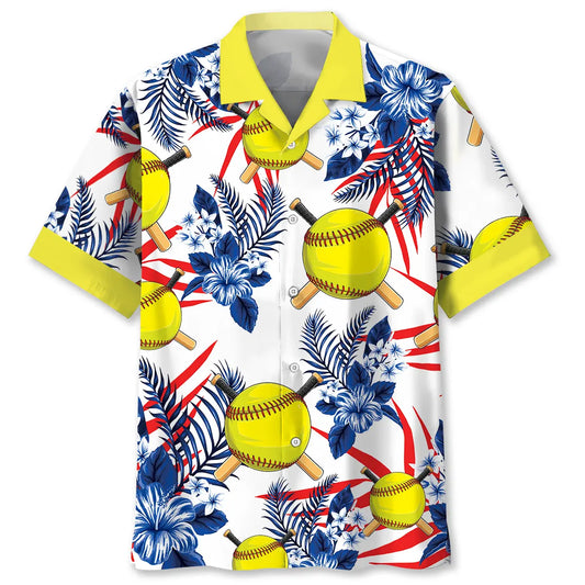 Nature Softball Hawaiian Shirt For Summer Vacation, Beach Travel, And Casual Wear