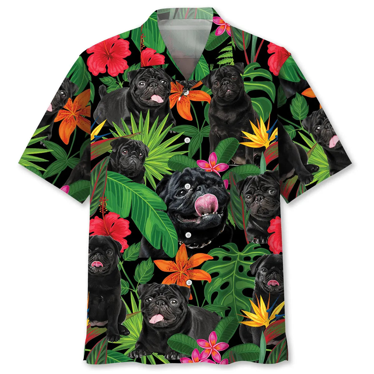 Naughty Pug Hawaiian Shirt For Animal Lovers, Beach Travel, And Casual Summer Style