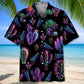 Neon Cactus Black Hawaiian Shirt For Relaxed Getaway, Casual Weekend, And Warm Weather Fashion