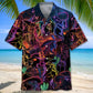 Neon Cowboy Vintage Art Hawaiian Shirt For Summer Gathering, Outdoor Event, And Vacation Style