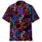 Neon Drum Skeleton Hawaiian Shirt For Resort Trips, Coastal Parties, And Warm Weather Style