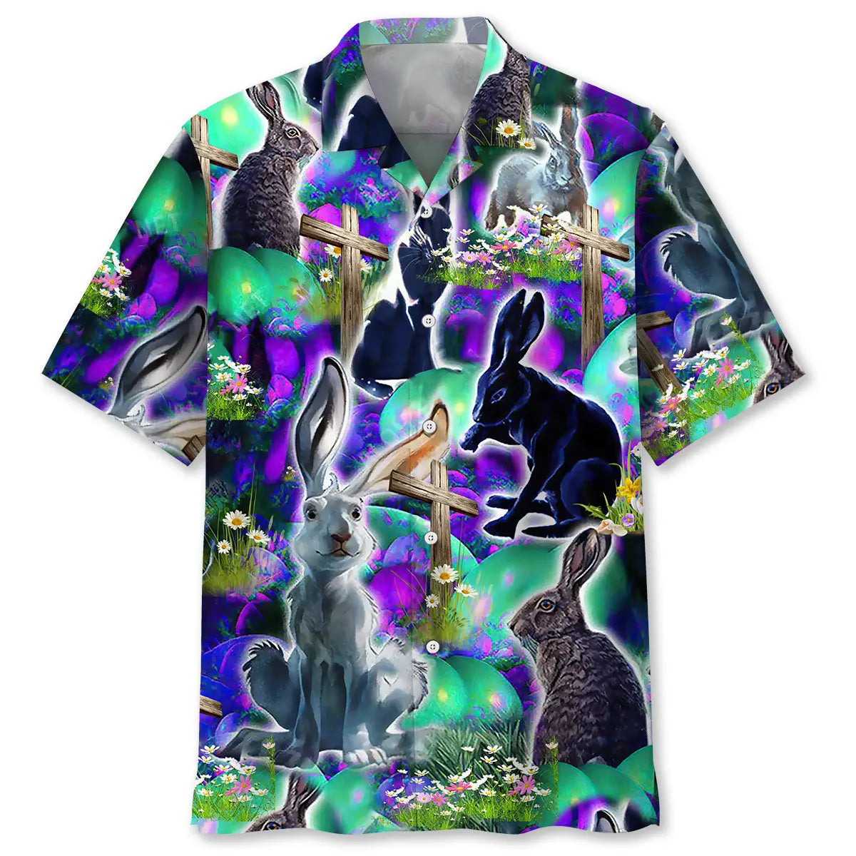 Neon Easter Hawaiian Shirt For Beach Days, Summer Outings, And Thoughtful Gift Giving